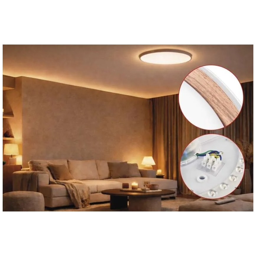 Prigušiva stropna LED svjetiljka ILVI LED/45W/230V 2700-6500K Ø 50 cm bijela/bež + daljinski upravljač
