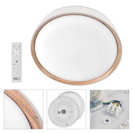 Prigušiva stropna LED svjetiljka ILVI LED/45W/230V 2700-6500K Ø 50 cm bijela/bež + daljinski upravljač