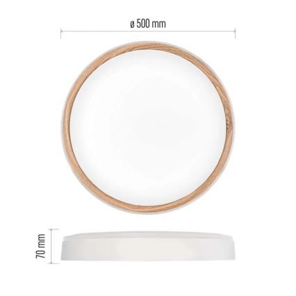 Prigušiva stropna LED svjetiljka ILVI LED/45W/230V 2700-6500K Ø 50 cm bijela/bež + daljinski upravljač