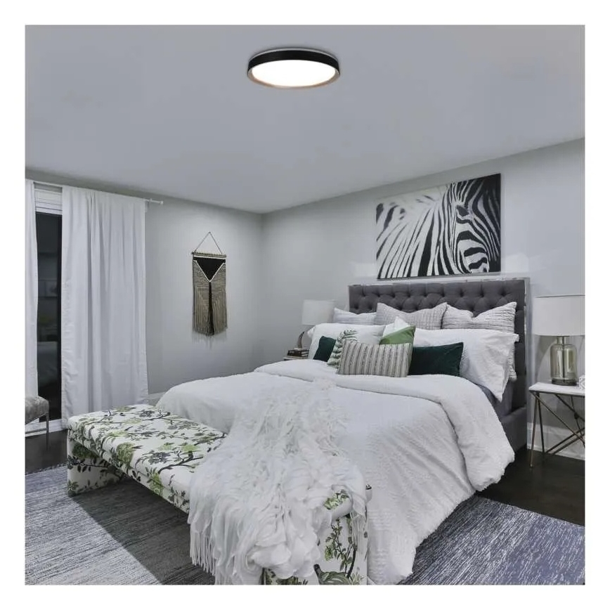 LED prigušivo stropno svjetlo ILVI LED/45W/230V 2700-6500K Ø 50 cm crno/bež + daljinski upravljač