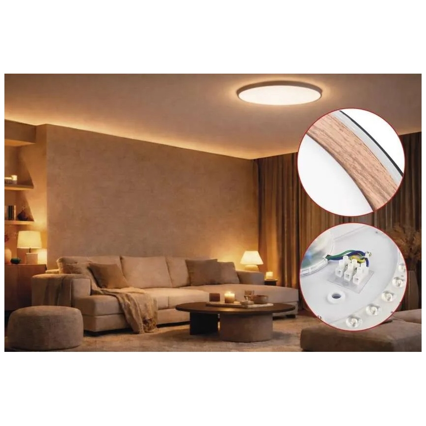 LED prigušivo stropno svjetlo ILVI LED/45W/230V 2700-6500K Ø 50 cm crno/bež + daljinski upravljač