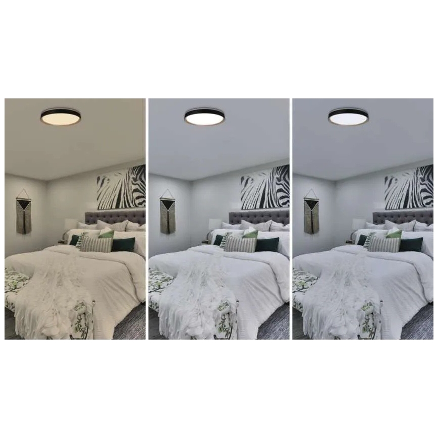 LED prigušivo stropno svjetlo ILVI LED/45W/230V 2700-6500K Ø 50 cm crno/bež + daljinski upravljač