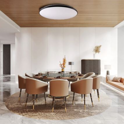 LED stropna svjetiljka s mogućnošću prigušivanja KERN LED/100W/230V 3000/4000/6000K Ø 100 cm crna + daljinski upravljač