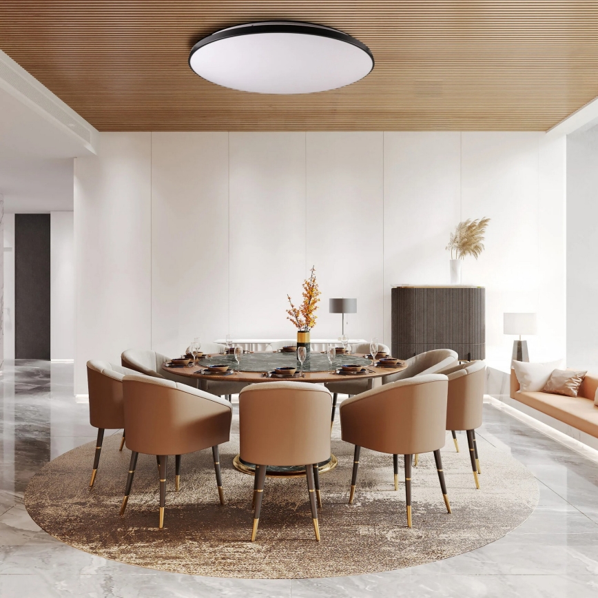 LED stropna svjetiljka s mogućnošću prigušivanja KERN LED/100W/230V 3000/4000/6000K Ø 100 cm crna + daljinski upravljač