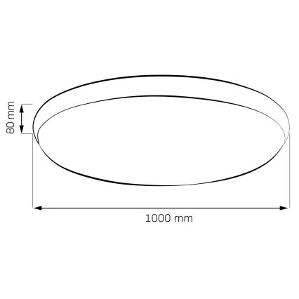 LED stropna svjetiljka s mogućnošću prigušivanja KERN LED/100W/230V 3000/4000/6000K Ø 100 cm crna + daljinski upravljač