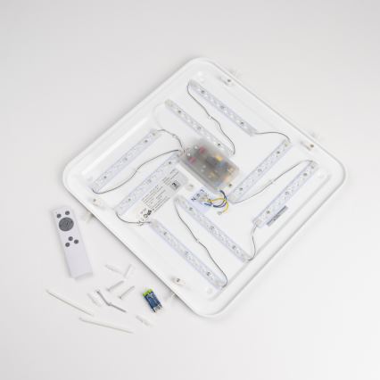 LED stropna svjetiljka s mogućnošću prigušivanja LED/42W/230V 3000-6500K 49x49 cm bijela + daljinski upravljač