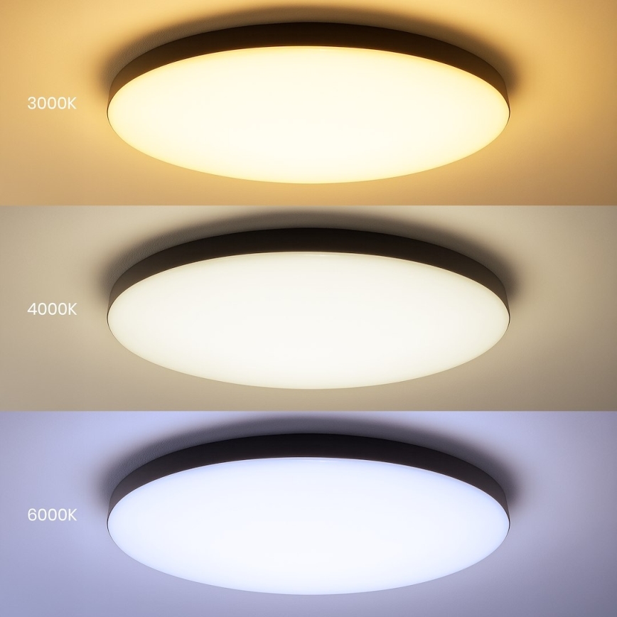 LED stropna svjetiljka SIENA s mogućnošću prigušivanja LED/80W/230V 3000-6000K promjer 75 cm crna + daljinski upravljač