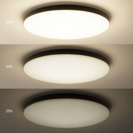 LED stropna svjetiljka SIENA s mogućnošću prigušivanja LED/80W/230V 3000-6000K promjer 75 cm crna + daljinski upravljač