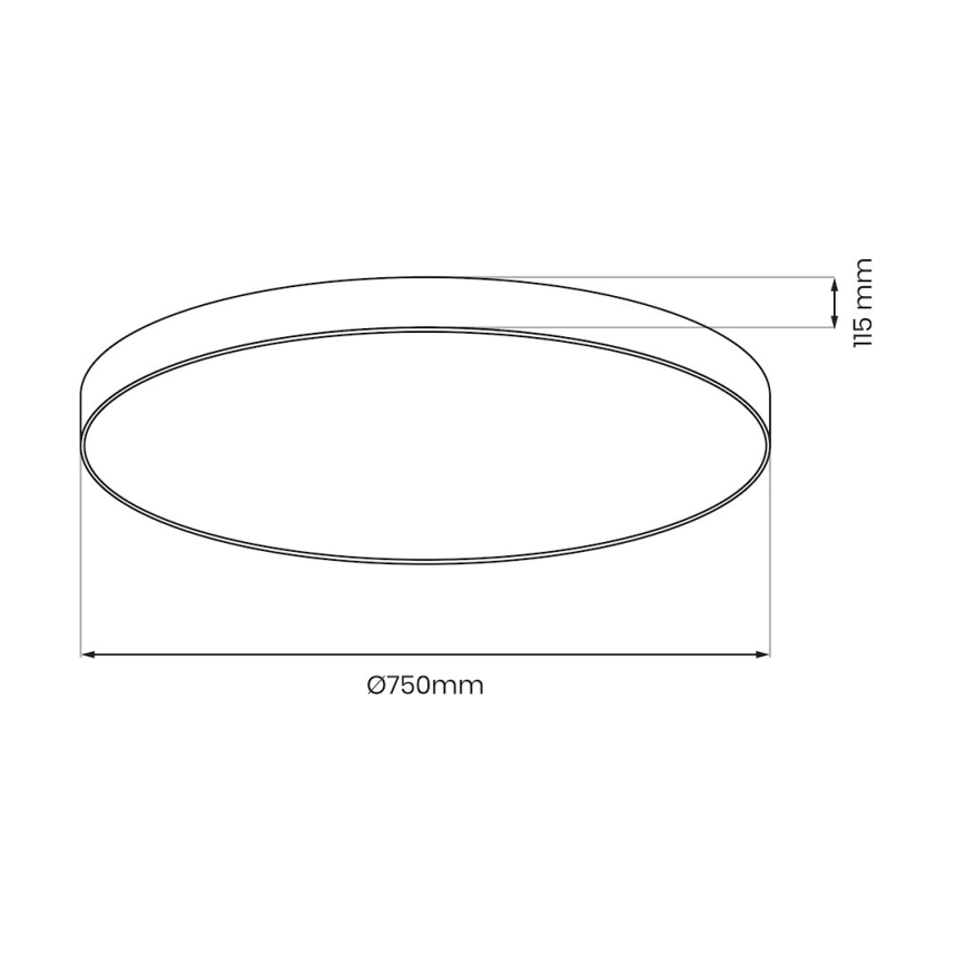 LED stropna svjetiljka SIENA s mogućnošću prigušivanja LED/80W/230V 3000-6000K promjer 75 cm crna + daljinski upravljač