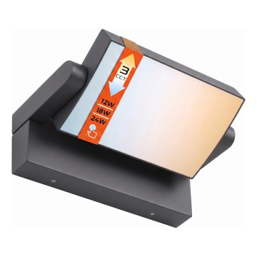 LED Prigušivo vanjsko zidno svjetlo LED/12/18/24W/230V 3000/4000/6500K IP54 crna