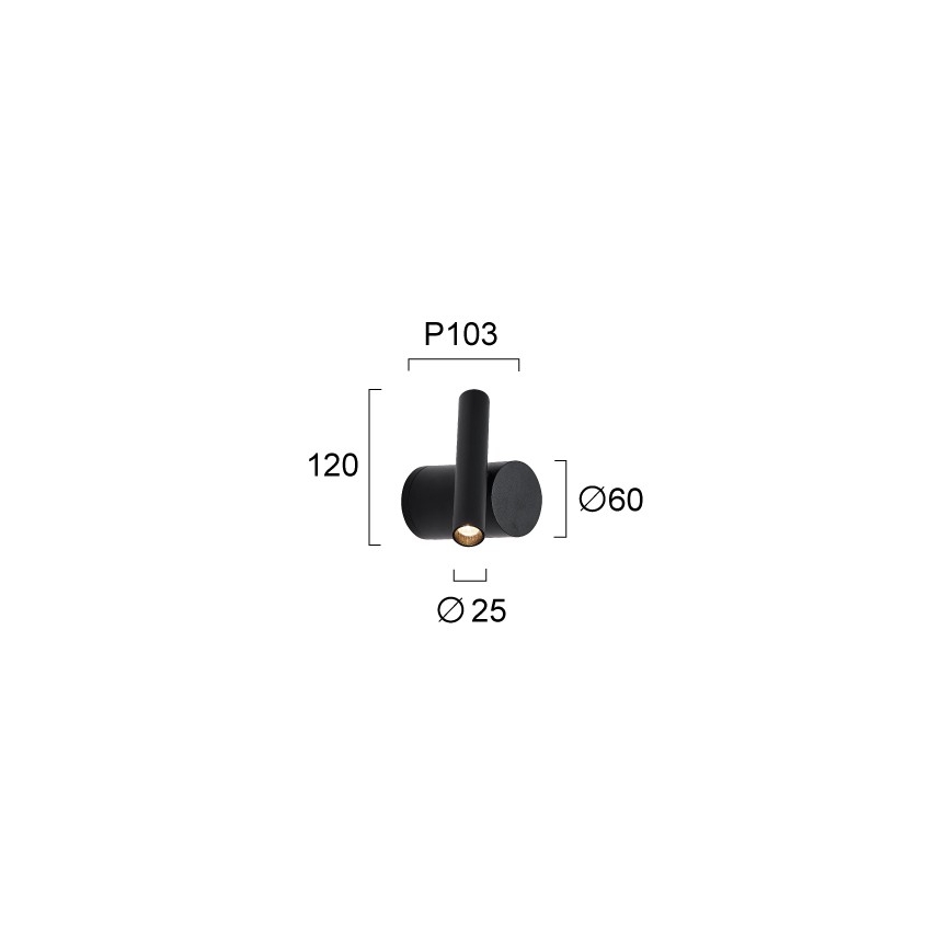 LED prigušivo zidno spot svjetlo PLANET LED/4W/230V crno