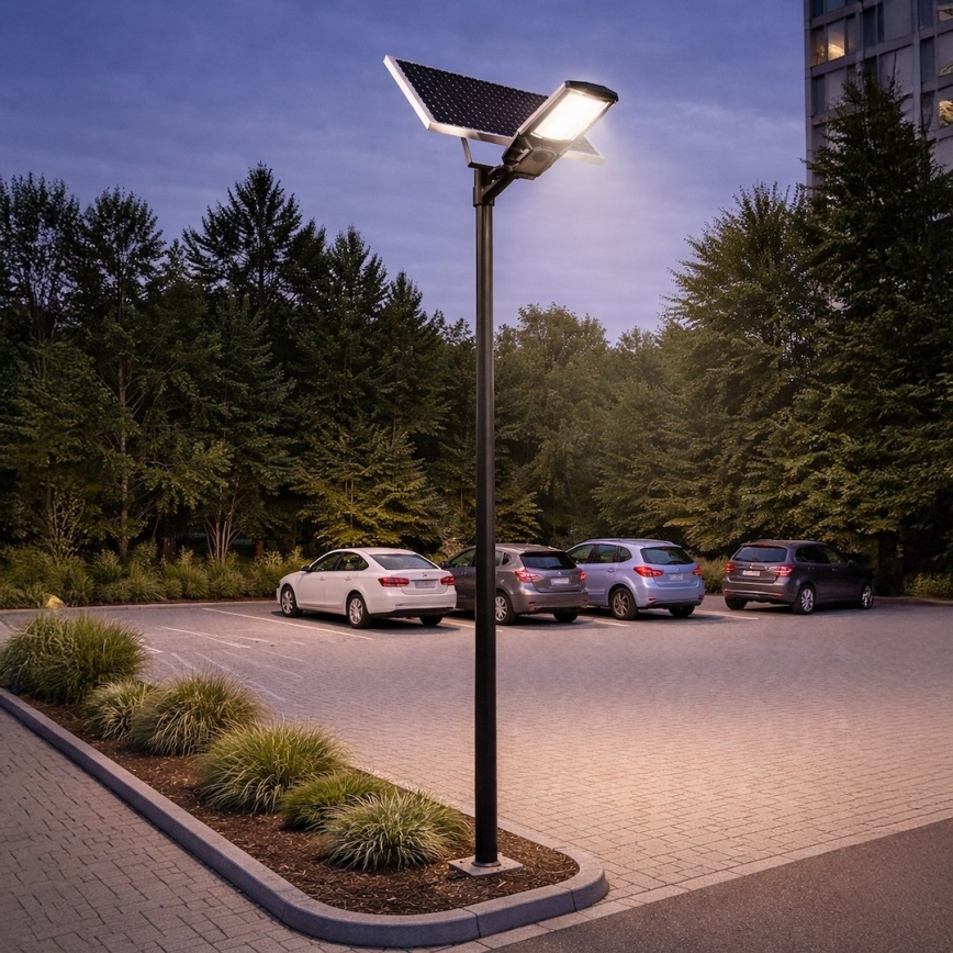LED ulična svjetiljka s mogućnošću prigušivanja, sa senzorom i solarnim panelom KOBRA LED/400W/3,2V 24000 mAh IP65 antracit + daljinski upravljač