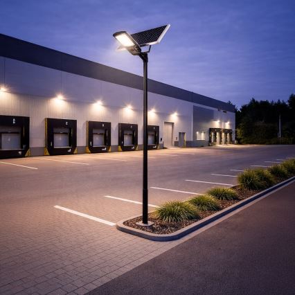 LED ulična svjetiljka s mogućnošću prigušivanja, sa senzorom i solarnim panelom KOBRA LED/400W/3,2V 24000 mAh IP65 antracit + daljinski upravljač