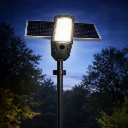 LED ulična svjetiljka s mogućnošću prigušivanja, sa senzorom i solarnim panelom KOBRA LED/400W/3,2V 24000 mAh IP65 antracit + daljinski upravljač
