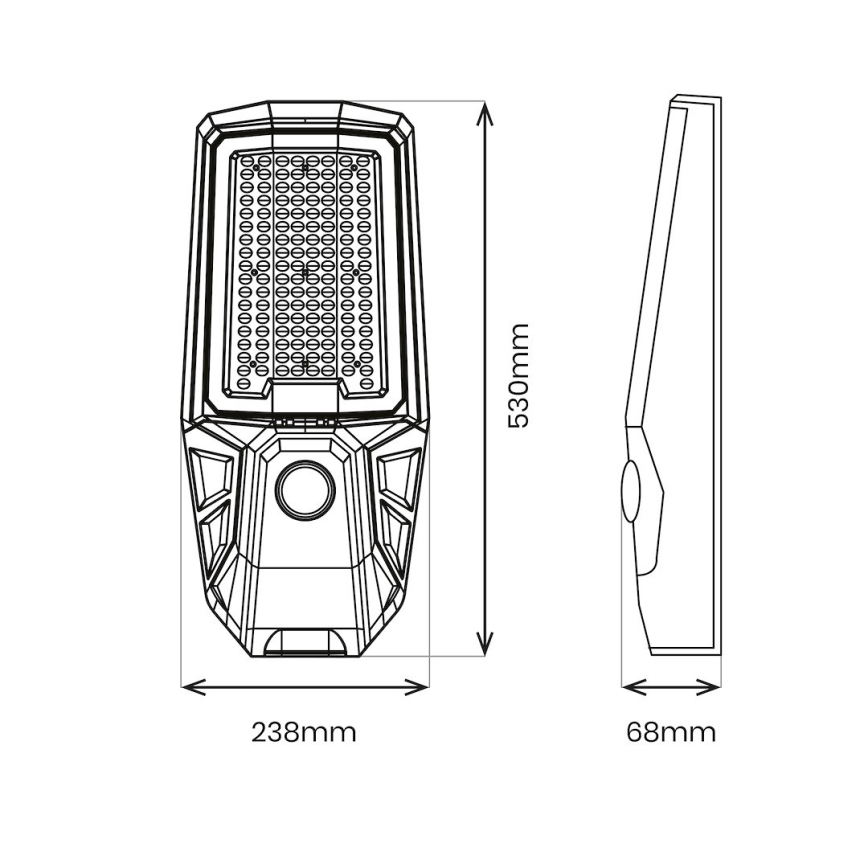 LED ulična svjetiljka s mogućnošću prigušivanja, sa senzorom i solarnim panelom KOBRA LED/400W/3,2V 24000 mAh IP65 antracit + daljinski upravljač