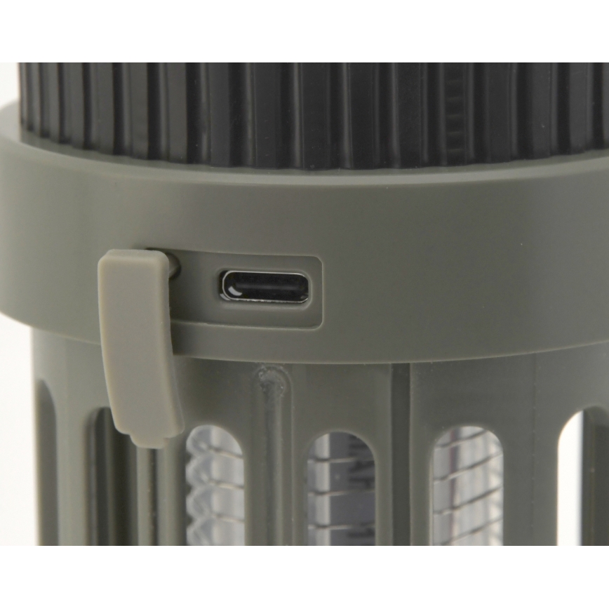 LED Prijenosna punjiva lampa sa zamkom za insekte LED/2W/1800mAh/3xAAA IPX4 zelena