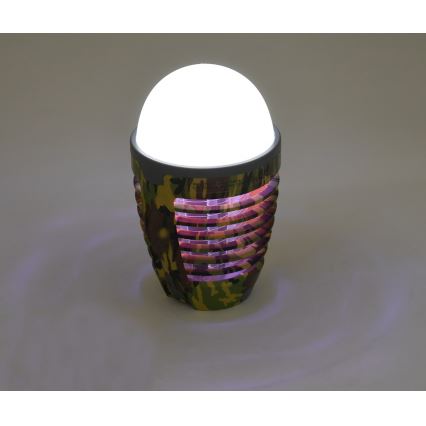 LED Prijenosna punjiva lampa sa zamkom za insekte LED/2W/3,7V 1800 mAh IPX4 kamuflažna