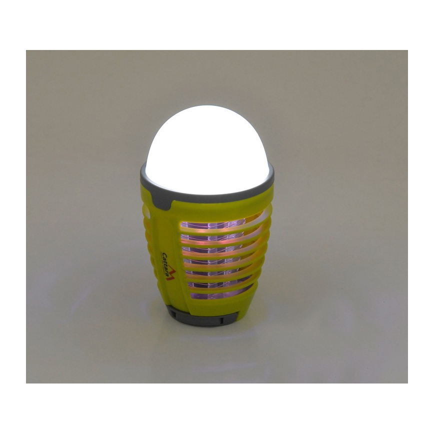 LED Prijenosna punjiva lampa sa zamkom za insekte LED/2W/3,7V 1800 mAh IPX4 zelena
