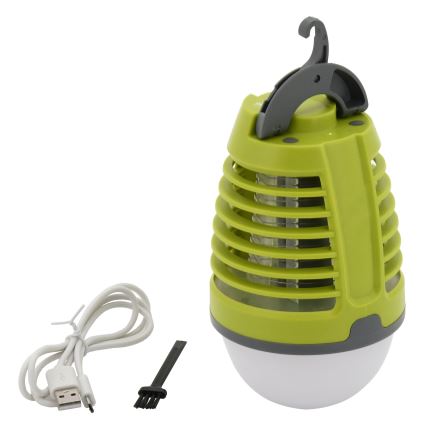 LED Prijenosna punjiva lampa sa zamkom za insekte LED/2W/3,7V 1800 mAh IPX4 zelena