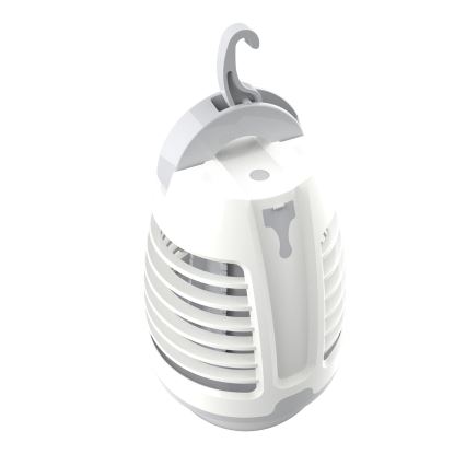LED Prijenosna punjiva lampa sa zamkom za insekte LED/5W/1800 mAh IPX4 bijela/siva