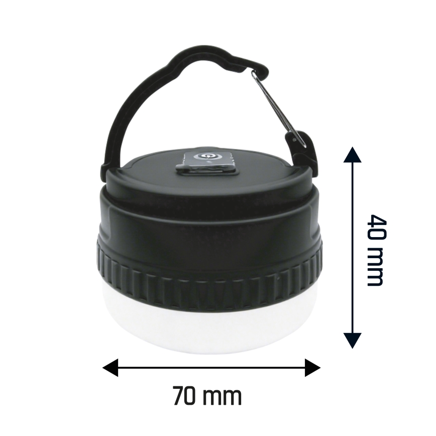 LED prijenosna punjiva svjetiljka LUMINA POCKET LED/5V 500 mAh crna