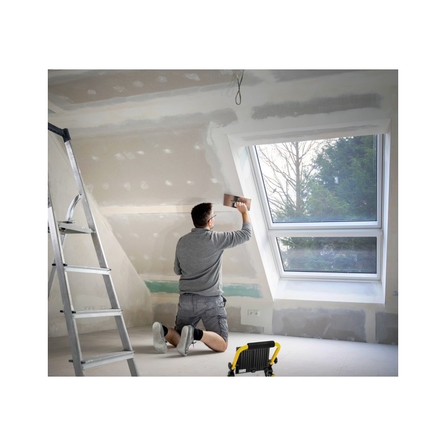 LED Prijenosni reflektor TIGRA LED/100W/4000K IP54 crna/žuta