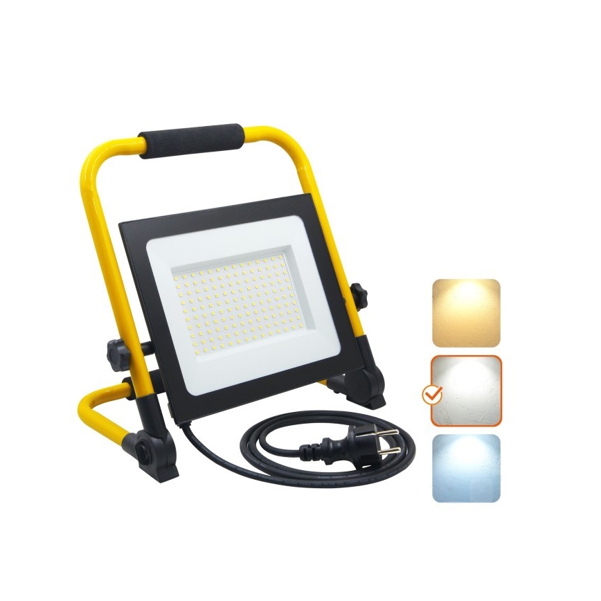 LED Prijenosni reflektor TIGRA LED/100W/4000K IP54 crna/žuta