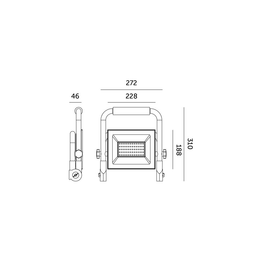 LED Prijenosni reflektor TIGRA LED/100W/4000K IP54 crna/žuta