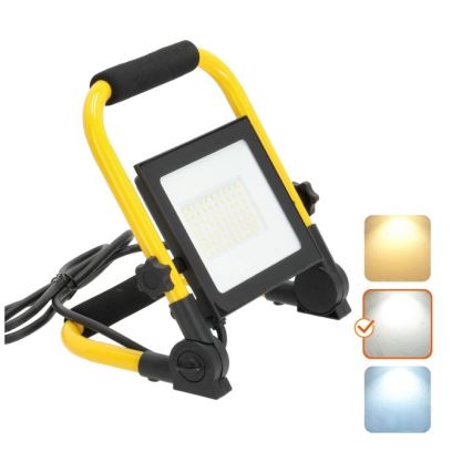 LED Prijenosni reflektor TIGRA LED/50W/4000K IP54 crna/žuta
