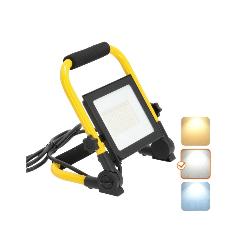 LED Prijenosni reflektor TIGRA LED/50W/4000K IP54 crna/žuta