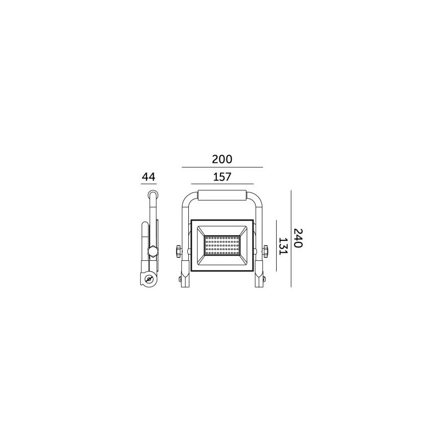 LED Prijenosni reflektor TIGRA LED/50W/4000K IP54 crna/žuta