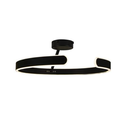 LED prigušivački plafonski luster LED/72W/230V 3000-6500K crni + daljinski upravljač