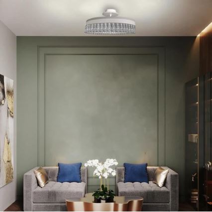 LED prigušivački kristalni plafonski luster LED/75W/230V 3000-6500K bijela + daljinski upravljač