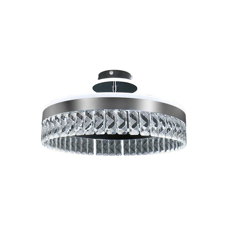 LED prigušivački kristalni plafonski luster LED/75W/230V 3000-6500K mat krom + daljinski upravljač