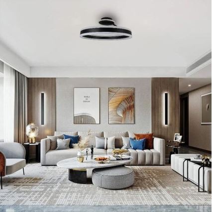 LED prigušivač stropne svjetiljke LED/86W/230V 3000-6500K crna + daljinski upravljač