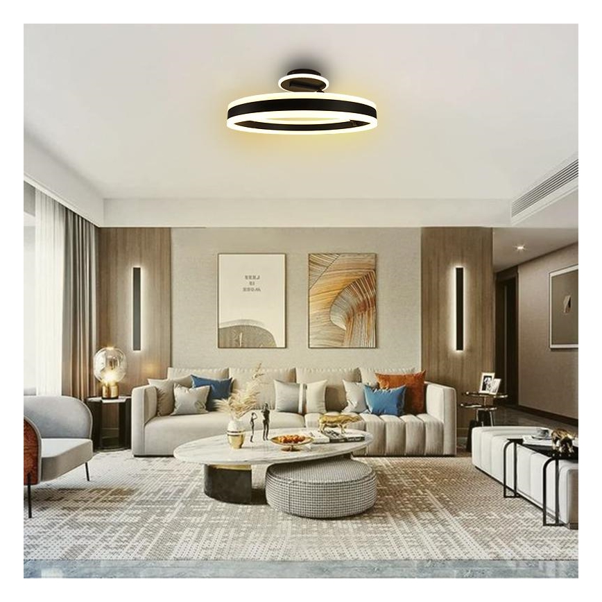LED prigušivač stropne svjetiljke LED/86W/230V 3000-6500K crna + daljinski upravljač