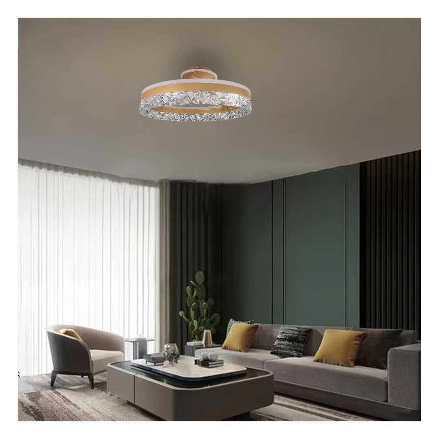 LED prigušivač stropne svjetiljke LED/86W/230V 3000-6500K zlatna + daljinski upravljač