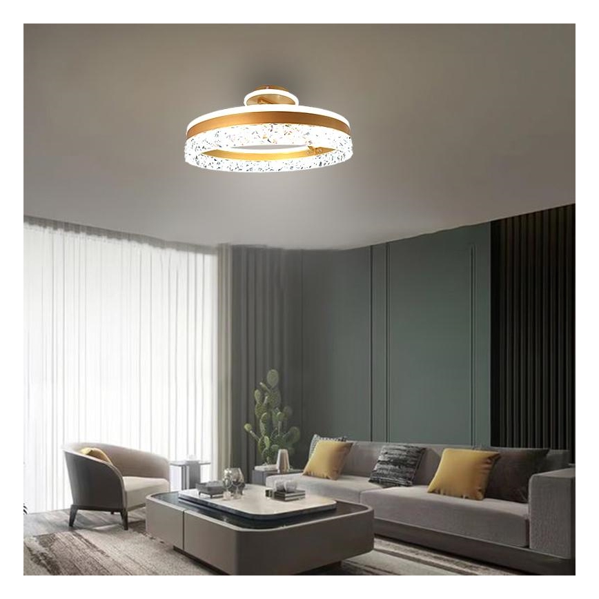 LED prigušivač stropne svjetiljke LED/86W/230V 3000-6500K zlatna + daljinski upravljač