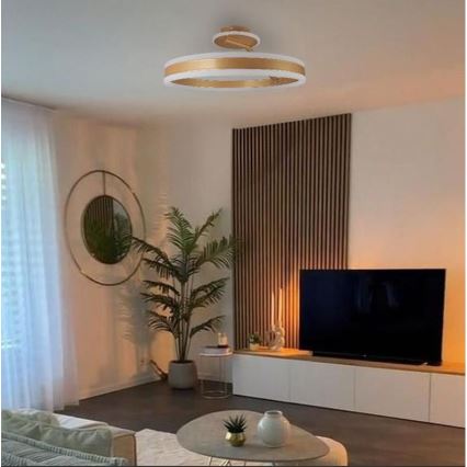 LED prigušivač stropne svjetiljke LED/86W/230V 3000-6500K zlatna + daljinski upravljač