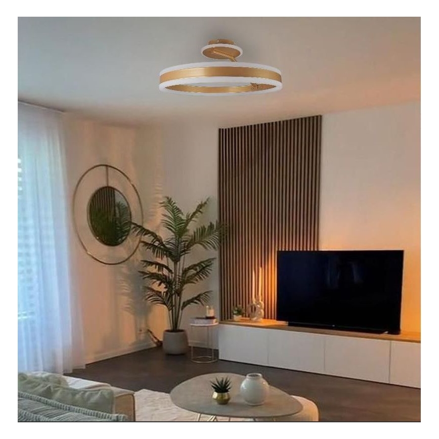 LED prigušivač stropne svjetiljke LED/86W/230V 3000-6500K zlatna + daljinski upravljač
