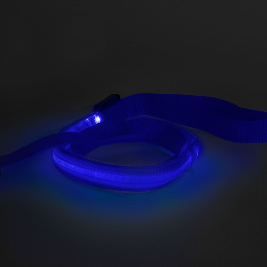 LED Punjiva povodac 120 cm 2xCR2032/5V/40 mAh plava