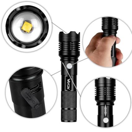 LED Punjiva baterijska svjetiljka LED/10W/5V IPX4 800 lm 1200 mAh