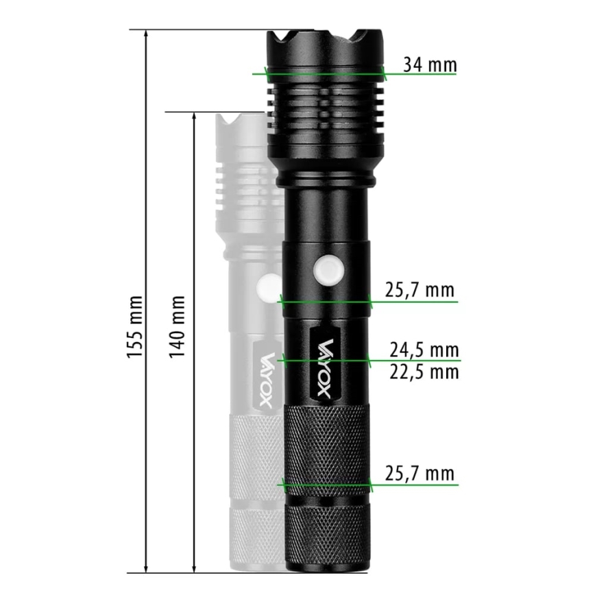 LED Punjiva baterijska svjetiljka LED/10W/5V IPX4 800 lm 1200 mAh