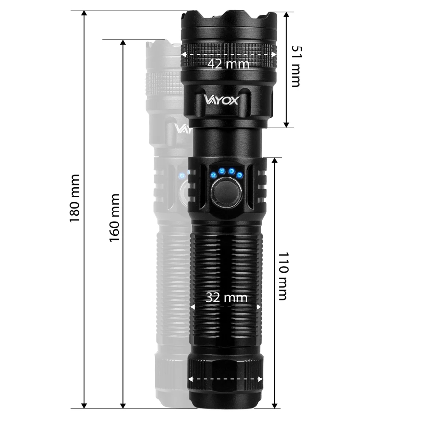 LED Prigušiva punjiva baterijska svjetiljka s funkcijom powerbanka LED/10W/5V IPX4 600 lm 2000 mAh