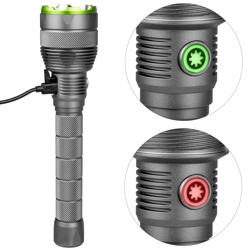 LED Prigušiva punjiva baterijska svjetiljka s funkcijom powerbanka LED/5V IPX7 10000 lm 2600 mAh