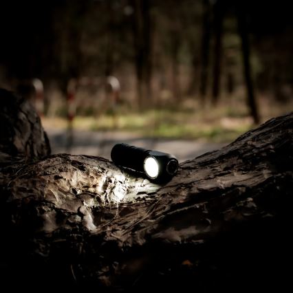 LED punjiva čelna svjetiljka s podesivim intenzitetom i crvenim svjetlom 3u1 LED/10W/5V IP66 500 lm 800 mAh