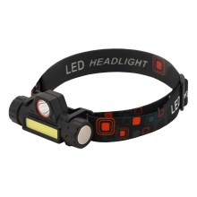 LED Punjiva čeona svjetiljka LED/1200mAh crna/crvena