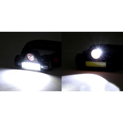 LED Punjiva čeona svjetiljka LED/1200mAh crna/crvena