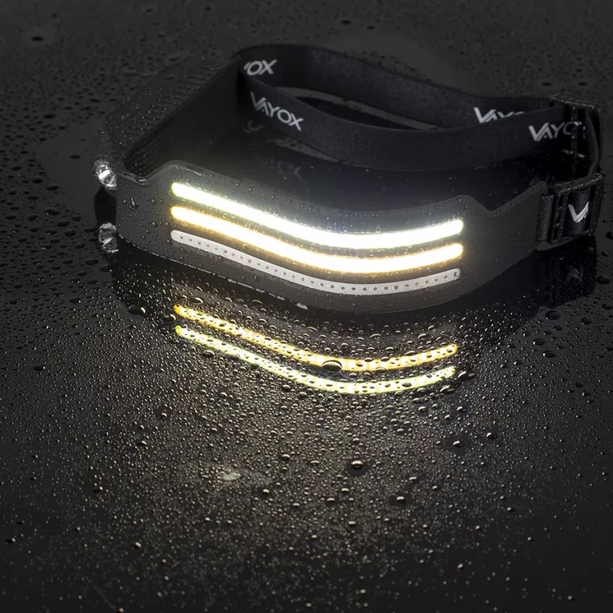 LED Prigušiva punjiva čeona svjetiljka sa senzorom i crvenim svjetlom 4xLED/5V IP44 300 lm 1200 mAh