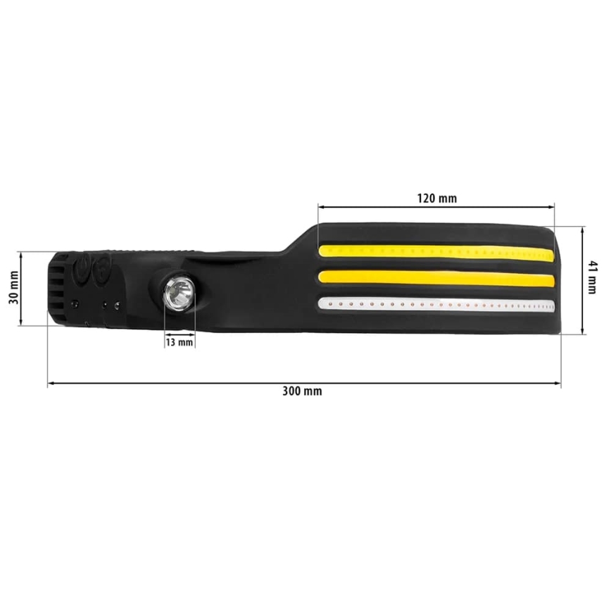 LED Prigušiva punjiva čeona svjetiljka sa senzorom i crvenim svjetlom 4xLED/5V IP44 300 lm 1200 mAh